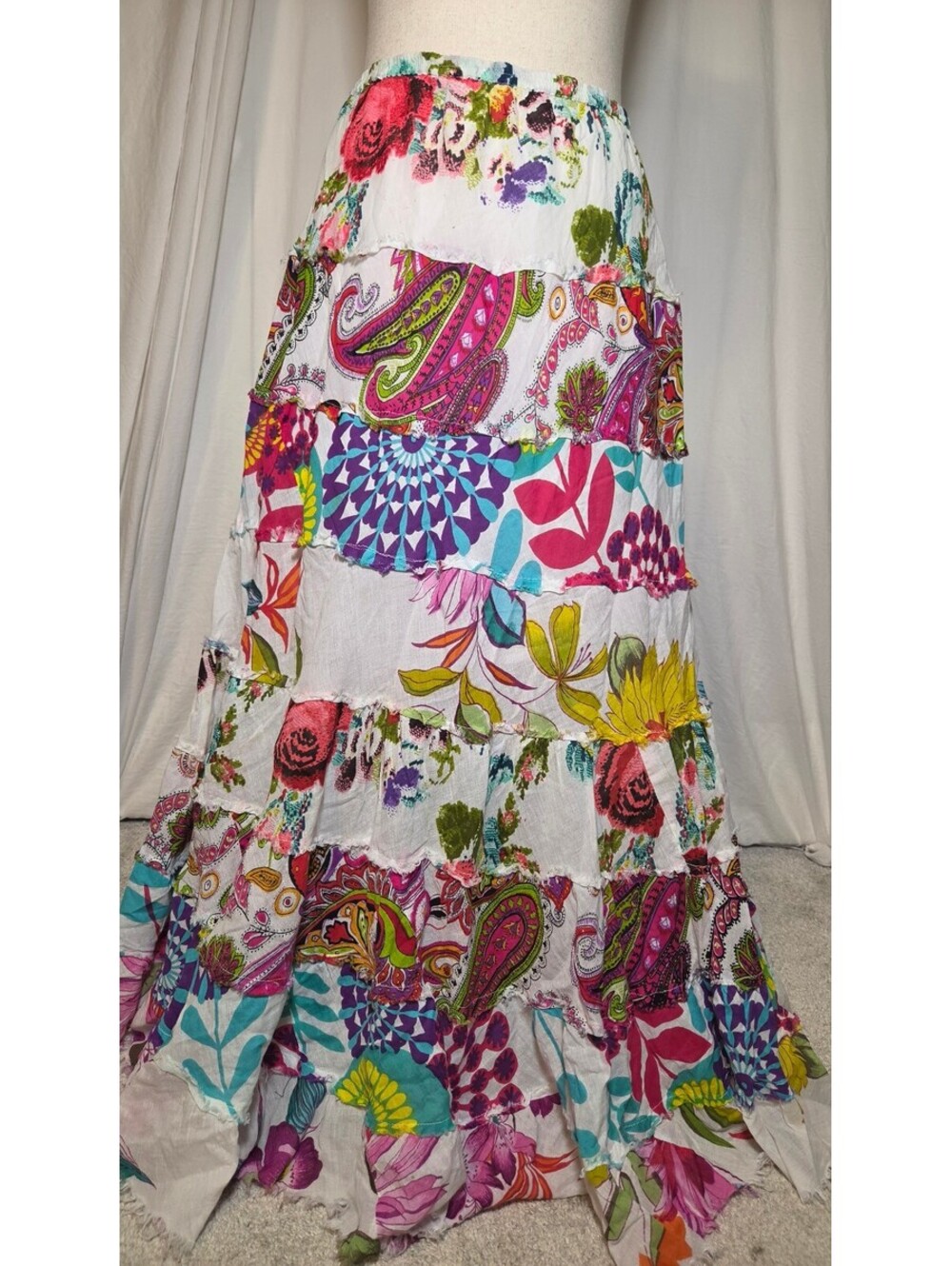 New directions PM boho tiered maxi skirt 100% cotton